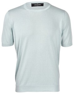 Gran Sasso Uni Color Luxury Silk Crew Neck T-Shirt Pastel Groen
