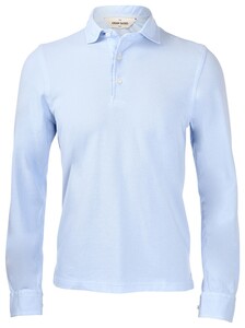 Gran Sasso Uni Vintage Effect Cotton Piqué Polo Licht Blauw