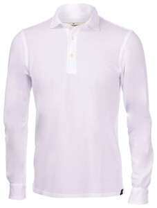 Gran Sasso Uni Vintage Effect Cotton Piqué Poloshirt White