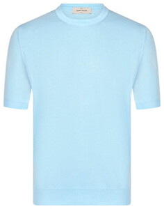 Gran Sasso Vintage Effect Organic Fine Cotton T-Shirt Light Blue