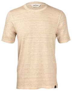 Gran Sasso Vintage Linnen Jersey Stretch Crew Neck T-Shirt Beige