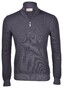 Gran Sasso Vintage Mock Zip Cellular Stitch Pullover Grey
