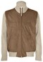 Gran Sasso Wool Alcantara Two-Way Zip Cardigan Beige-Brown