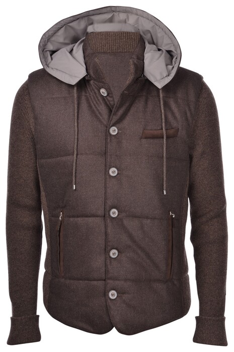 Gran Sasso Wool Flannel Jacket Cardigan Brown