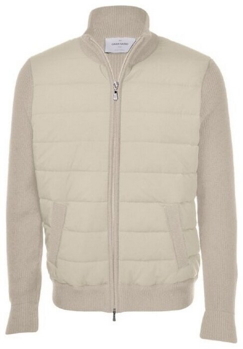 Gran Sasso Wool Zipper Eco Padding Cardigan Beige