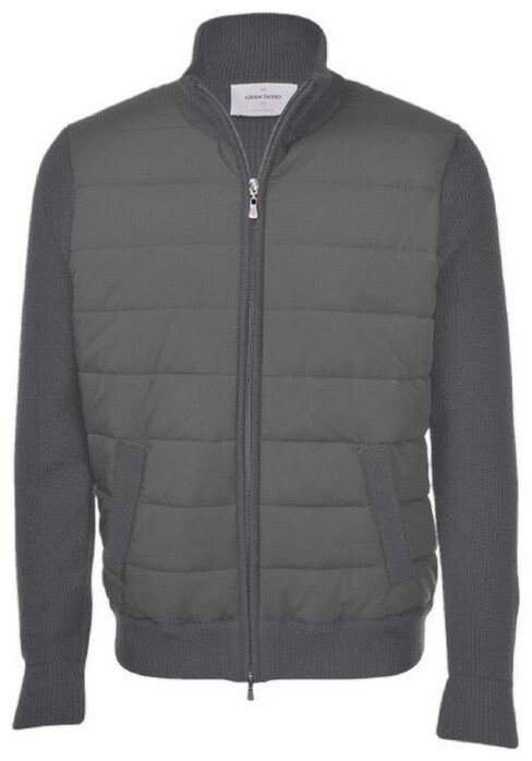 Gran Sasso Wool Zipper Eco Padding Cardigan Dark Gray