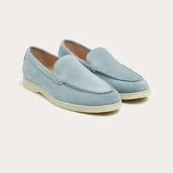 Greve Elba Uni Color Suede Shoes Sky