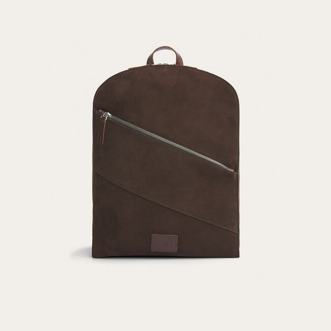 Greve Leather Suede Backpack Bag Dark Brown Shade