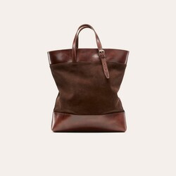 Greve Leather Suede Shopper Bag Dark Brown Shade