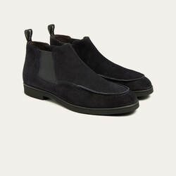 Greve Tufo Chelsea Suede Shoes Dark Blue Suede
