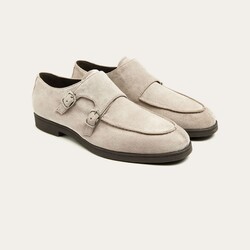 Greve Tufo Dubbele Gesp Suède Schoenen Roccia Dark Suede