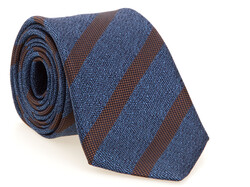 Hemley Diagonal Shine Silk Tie Blue Melange Dark