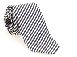Hemley Diagonal Shine Silk Tie Navy-White