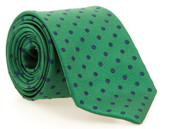 Hemley Dot Shine Silk Tie Green