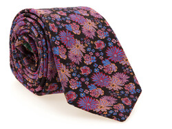 Hemley Floral Fantasy Silk Tie Black-Multi