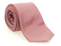 Hemley Interwoven Pattern Silk Tie Red
