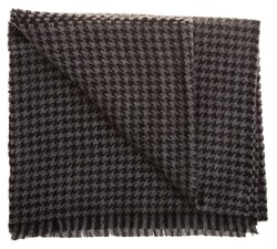 Hemley Lambswool Houndstooth Scarf Anthracite Grey
