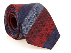 Hemley Melange Stripe Silk Tie Red-Blue