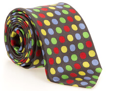 Hemley Multicolor Dot Silk Tie Black-Multi