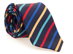 Hemley Multicolor Stripe Silk Tie Navy-Multi