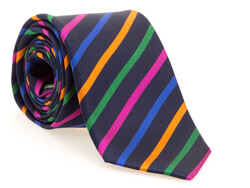 Hemley Multicolor Stripe Silk Tie Navy-Party