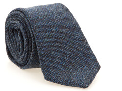 Hemley Rough Melange Wool Tie Dark Evening Blue