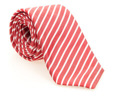 Hemley Shine Stripe Silk Tie Red