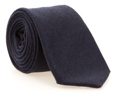 Hemley Smooth Melange Wool-Silk Tie Navy