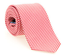 Hemley Smooth Squared Silk Tie Red