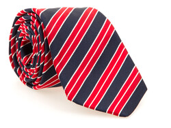 Hemley Smooth-Textured Stripe Silk Das Rood-Navy