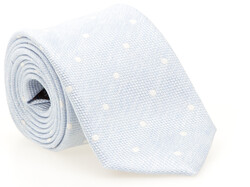 Hemley Structured Dot Pattern Silk Tie Light Blue