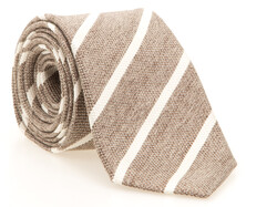 Hemley Textured Diagonal Silk-Cotton Tie Sand