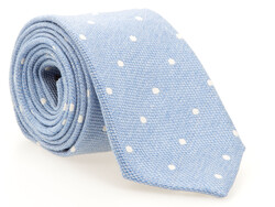 Hemley Textured Dot Silk-Cotton Tie Light Blue