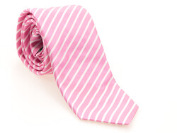 Hemley Thin Stripe Silk Tie Pink