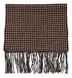 Hemley Three-Tone Houndstooth Sjaal Bruin