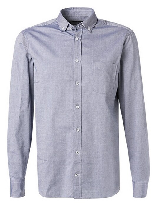 Hiltl Howard Pinpoint Cotton Button Down Overhemd Donker Blauw