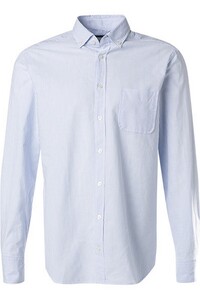 Hiltl Howard Pinpoint Cotton Stripe Button Down Overhemd Licht Blauw