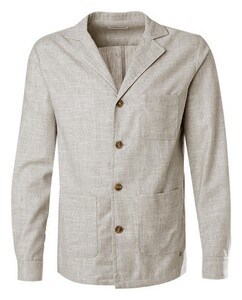 Hiltl Jake 2 Herringbone Wool Cotton Linen Overshirt Light Grey