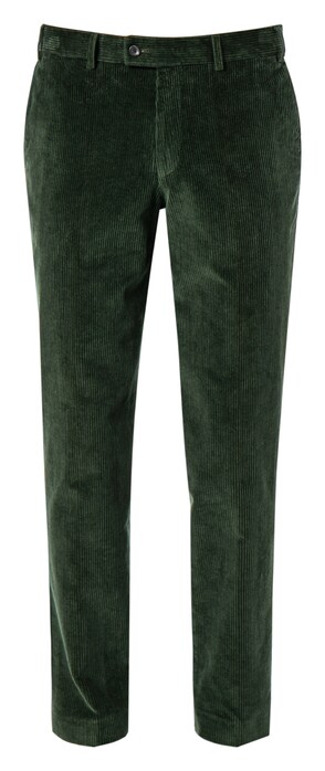 Hiltl Parma Italian Genua Corduroy Flat-Front Ribbroek Pine Green