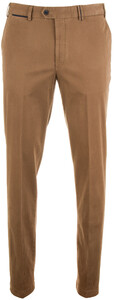 Hiltl Peaker-S Luxury Fine Satin Cotton Stretch Broek Midden Bruin
