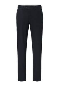 Hiltl Peaker-S Luxury Fine Satin Structure Cotton Stretch Broek Navy