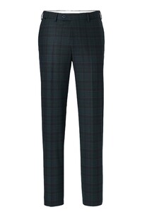 Hiltl Piacenza Luxury Wool Stretch Check Design Broek Navy