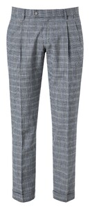 Hiltl Tarmac-U Check Wool Linen Cotton Pants Marine