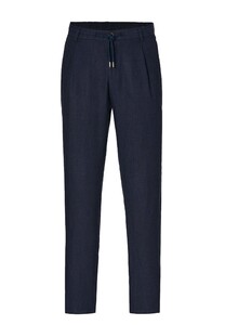 Hiltl Turin 2 Drawstring Linnen Melange Broek Donker Blauw
