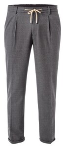 Hiltl Turin 2-U Drawstring Cotton Polyester Wool Stretch Pants Anthracite Grey