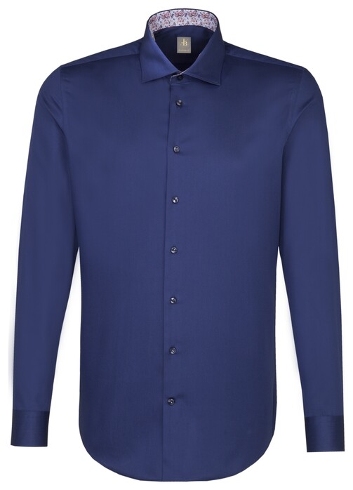 Jacques Britt Business Uni Shirt Dark Blue Extra Melange