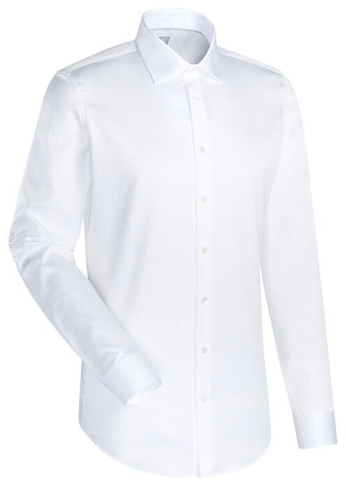 Jacques Britt Cotton Business Uni Overhemd Wit