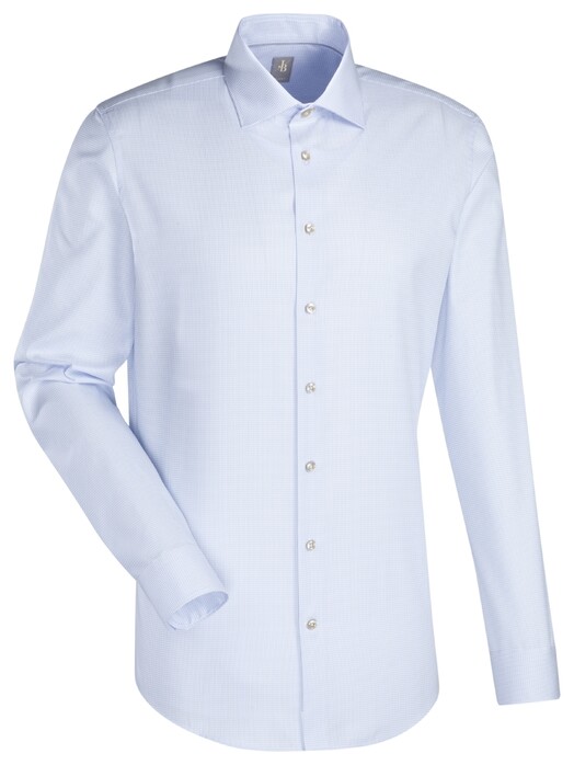 Jacques Britt Custom Mini Check Overhemd Blauw