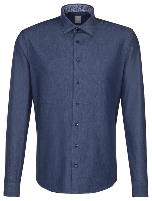 Jacques Britt Denim Perfect Fit Shirt Dark Blue Extra Melange