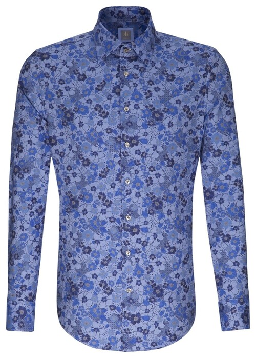 Jacques Britt Flower Contrast Overhemd Navy Blue